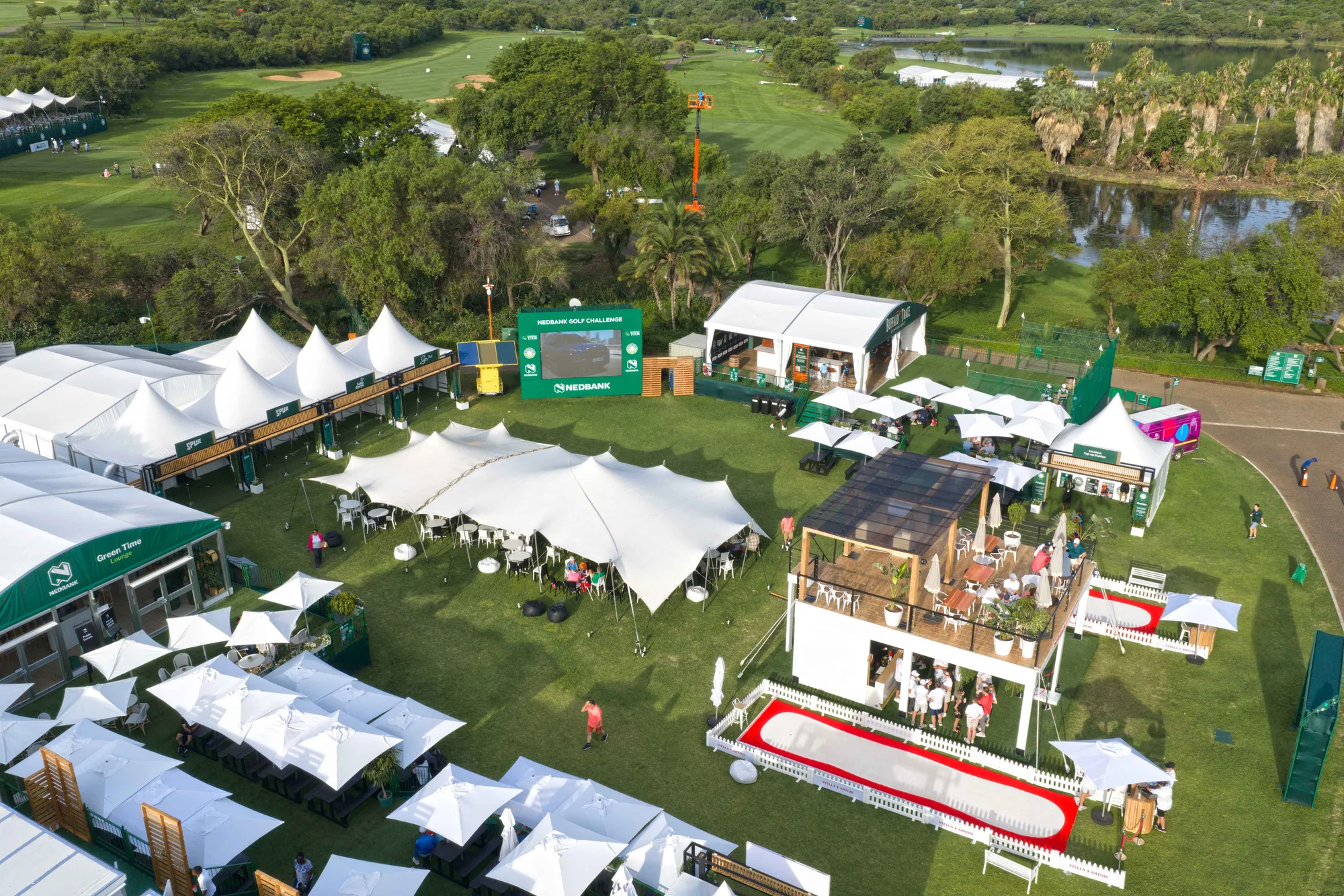 Aerial view of the Nedbank Golf Challenge event venues