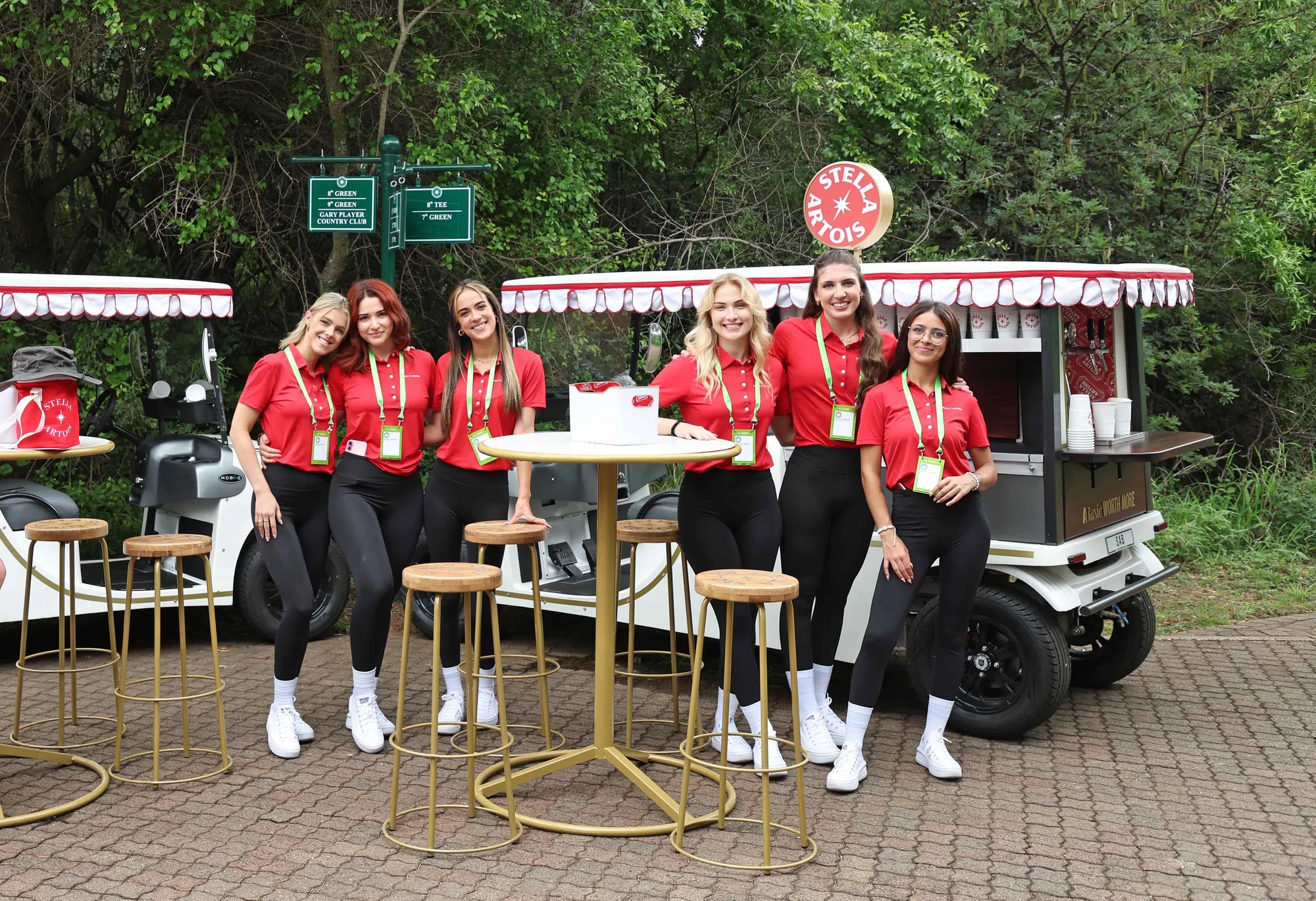 Hospitality team at a Nedbank Golf Challenge refreshment station