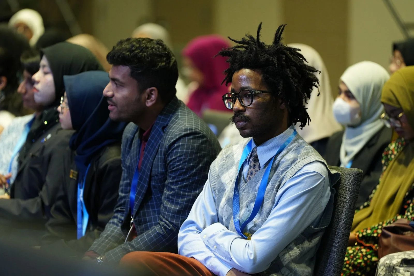 Conference delegates listening to a presentation